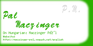 pal maczinger business card